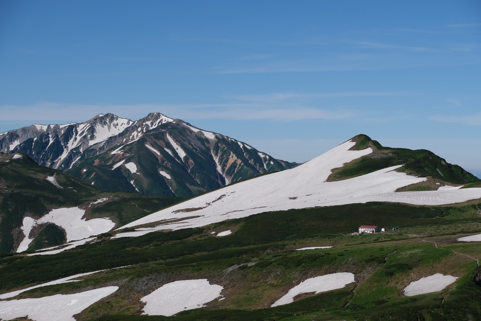 夏山登山 五色ヶ原 池塘 残雪 高山植物に彩られた楽園 静かな山の頂へ