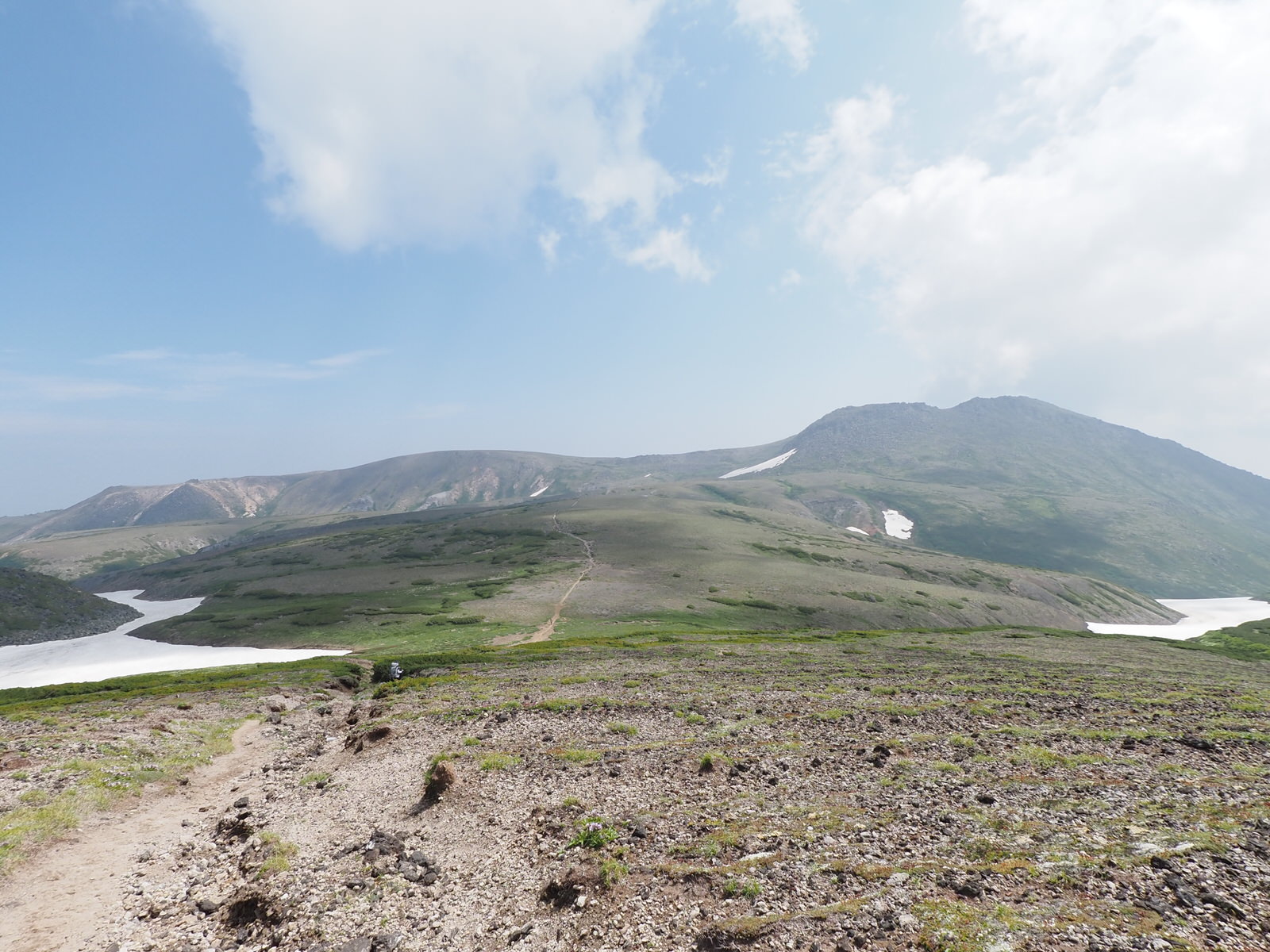 夏山登山 大雪山縦走 お花畑と広大な大地 静かな山の頂へ